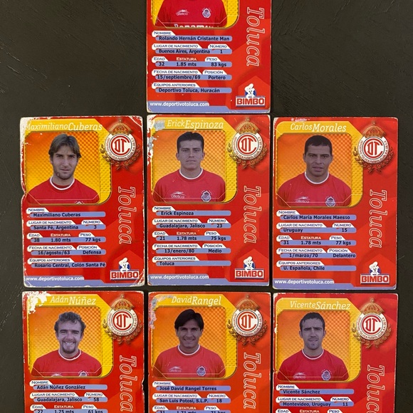 BIMBO CARDS "FC TOLUCA" (MADE IN MEXICO 2001) Ultra RARE - Picture 2 of 2